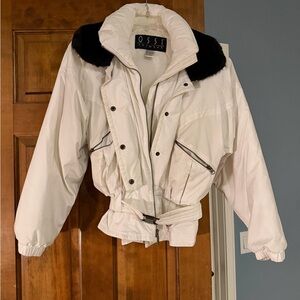 Women's White Jacket with Black Collar